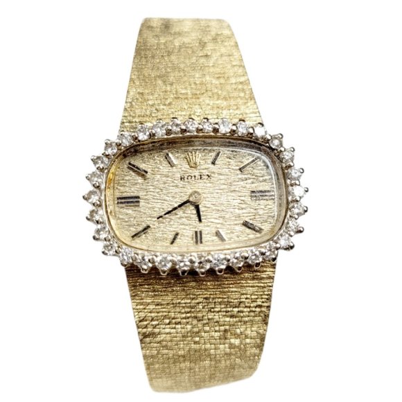 Rolex Vintage 14k Gold Diamond Watch - Picture 1 of 6
